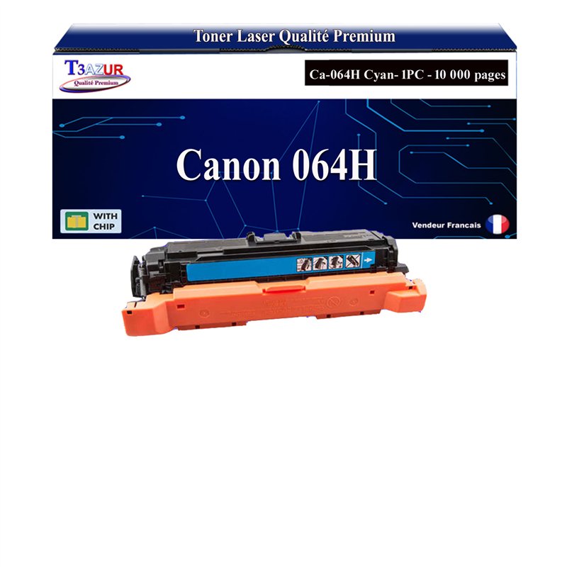 Toner compatible avec Canon 064H (4936C001/4935C001) Cyan - 10 000 pages
