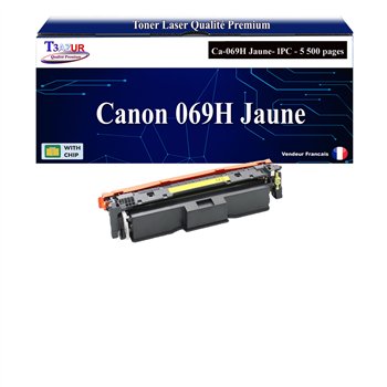 Toner compatible avec Canon 069H (5095C002/5091C002) Jaune- 5 500 pages