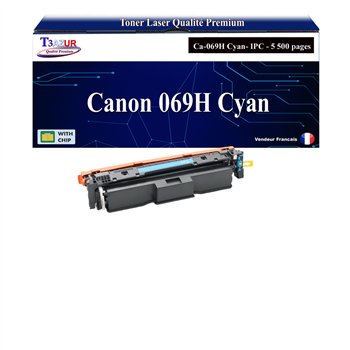 Toner compatible avec Canon 069H (5097C002/5093C002) Cyan - 5 500 pages