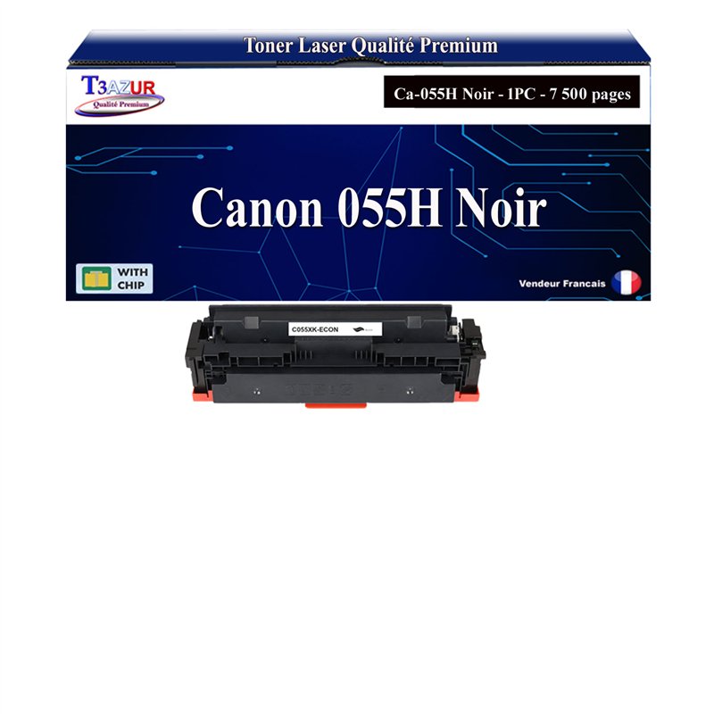 Toner compatible avec Canon 055H (3020C002/3016C002) Noir - 7 500 pages