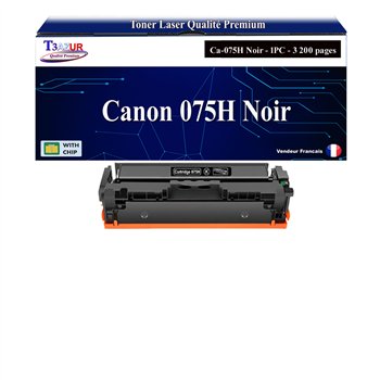 Toner compatible avec Canon 075H (6369C002/6365C002) Noir - 3 200 pages