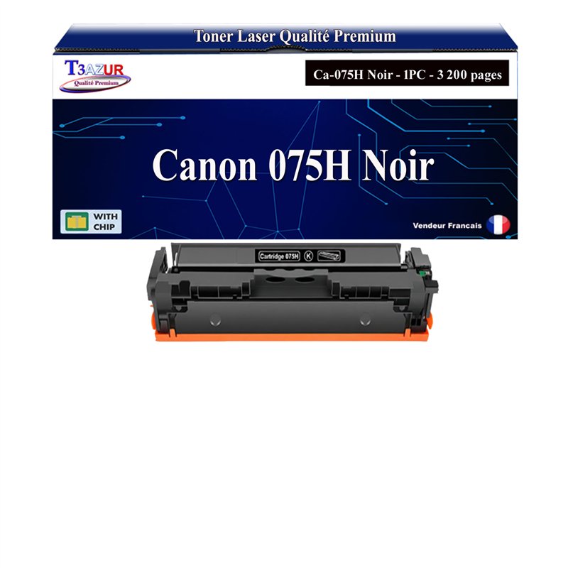 Toner compatible avec Canon 075H (6369C002/6365C002) Noir - 3 200 pages
