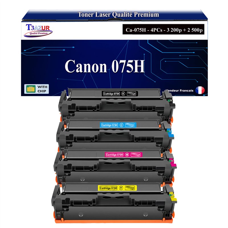 Lot de 4 Toners compatibles avec Canon 075H