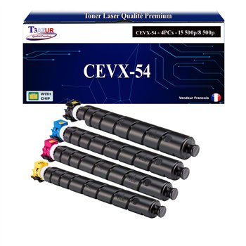 Lot de 4 Toners compatibles avec Canon C-EXV54
