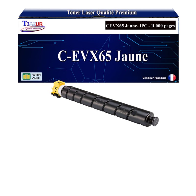 Toner compatible Canon CEXV65 (5764C001) Jaune -11 000 pages