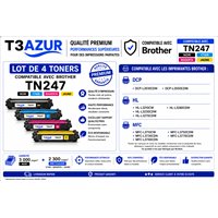 Lot de 4 Toners compatibles Brother TN247/ TN243