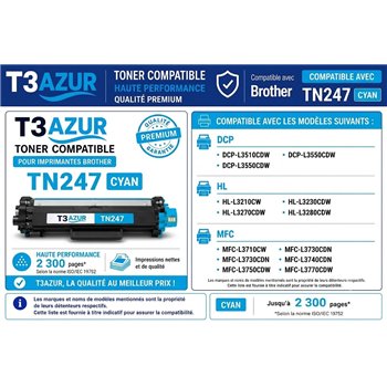 Toner compatible Brother TN247/ TN243 - Cyan -2 300 pages