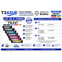 Lot de 8 Toners compatibles Brother TN247/ TN243