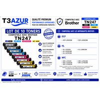 Lot de 10 Toners compatibles Brother TN247/ TN243