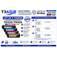 Lot de 5 Toners compatibles Brother TN320/ TN325/ TN326 / TN329