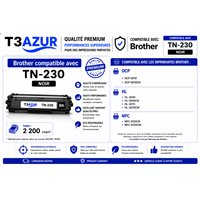 Toner compatible Brother TN230 - Noire - 2 200 pages