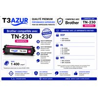 Toner compatible Brother TN230 - Magenta - 1 400 pages