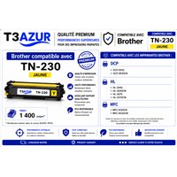 Toner compatible Brother TN230 - Jaune - 1 400 pages