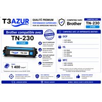 Toner compatible Brother TN230 - Cyan - 1 400 pages