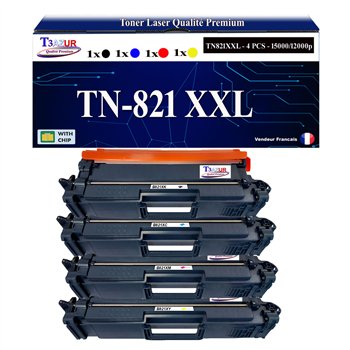 4x Toners compatibles Brother TN821XXL