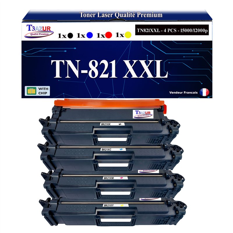 4x Toners compatibles Brother TN821XXL