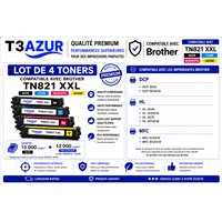 4x Toners compatibles Brother TN821XXL