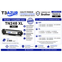 Toner compatible Brother TN248XLBk - Noire -3 000 pages