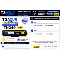 Toner compatible Brother TN249Y - Jaune - 4 000 pages