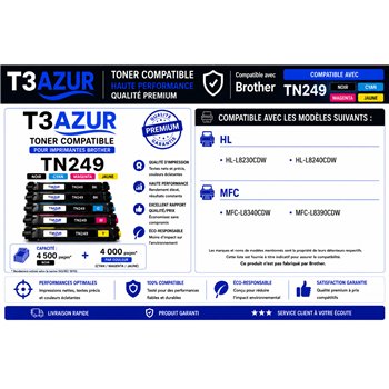 Lot de 5 Toners compatibles Brother TN249