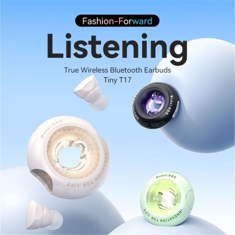 Écouteurs intra-auriculaires Vention Tiny T17 Bluetooth 5.3 avec étui de chargement - Véritablement sans fil - Autonomie de 6 h 