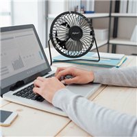 Ventilateur de table USB Avant 10 cm - Câble de 1 m - Noir