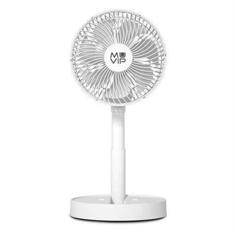 Ventilateur de bureau pliable et portable Muvip 6,5 W, diamètre 19 cm - Blanc