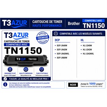 4x Toners compatibles avec Brother TN1150 - 1 000 pages