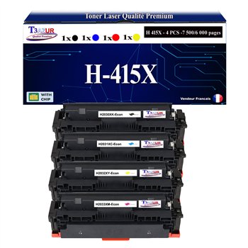 Lot de 4 Toners compatibles HP /W2030/1/2/3X (415X) (avec puce)