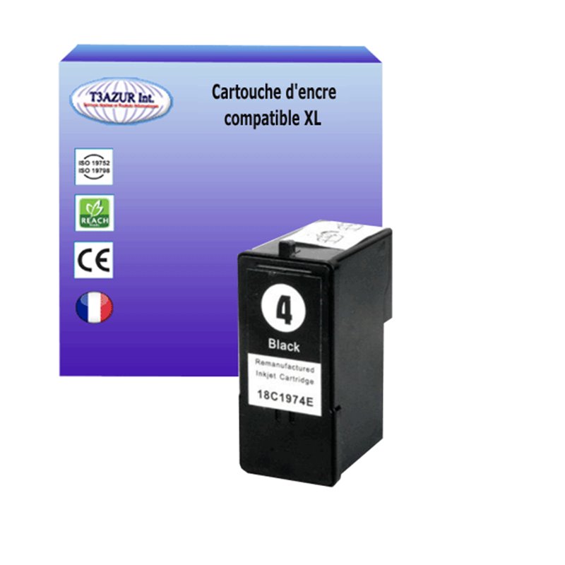 Cartouche compatible Lexmark 4 (18C1974E)- Noire - 21ml