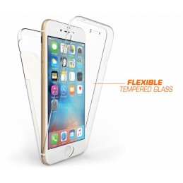 Coque 360° entièrement en silicone + verre pour IPhone 5G