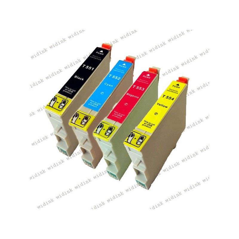Lot de 4 Cartouches compatibles Epson T0551 - T0554
