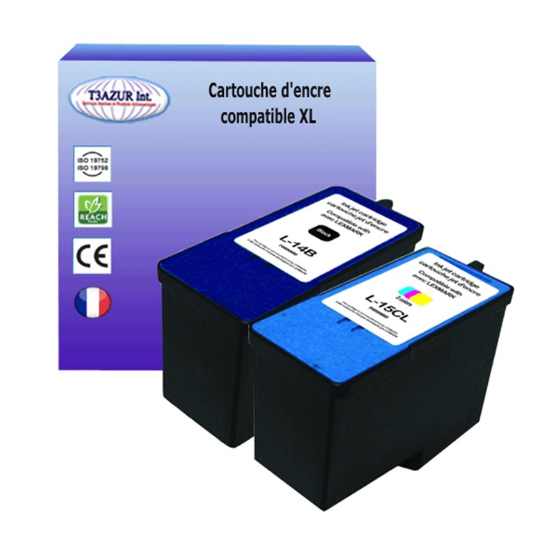 Cartouche compatible Lexmark 14XL (18C2090E) + 15XL (18C2110E)