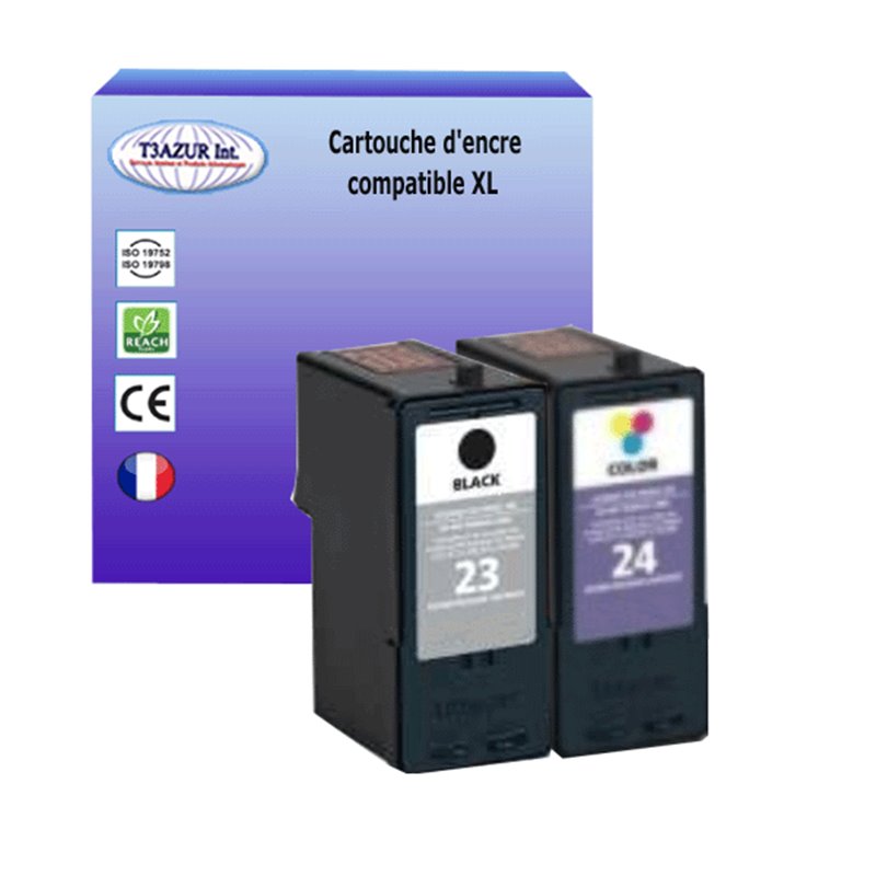 Cartouche compatible Lexmark 23 (18C1523E) + 24 (18C1524E)