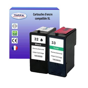 Cartouche compatible Lexmark 32 (18CX032E) + 33 (18CX033E)