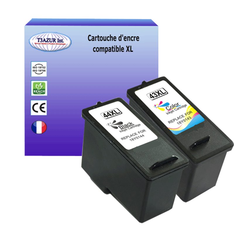 Cartouche compatible Lexmark 43XL/41 (18Y0143E/18Y0141E)+44XL/42 (18Y0144E/18Y0142E)