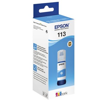 Bouteille d'encre pigmentée cyan Epson 113 d'origine - C13T06B240