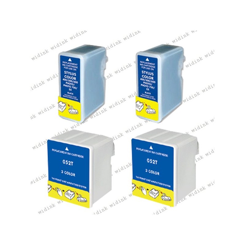 Lot de 4 Cartouches compatibles Epson T050 / T052 Lot de 4 Cartouches compatibles Epson T050 / T052