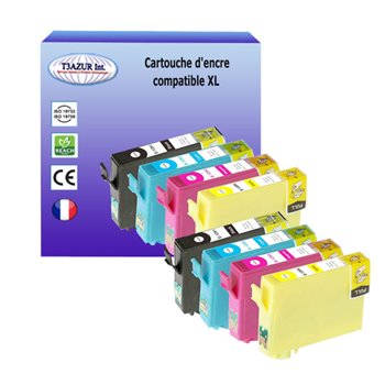 Lot de 8 Cartouches compatibles Epson T1291 /T1292 /T1293 /T1294