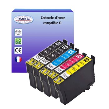 Lot de 5 Cartouches compatibles Epson T1811 / T1812 / T1813 / T1814