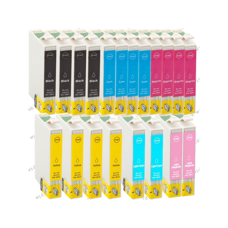 Lot de 20 Cartouches compatibles Epson T0801 - T0806 Lot de 20 Cartouches compatibles Epson T0801 - T0806