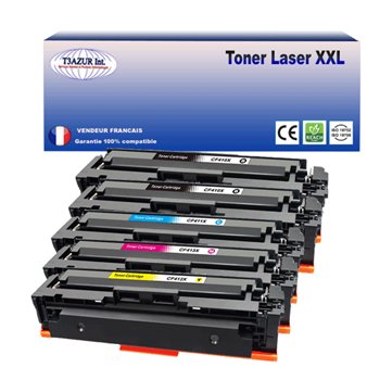 Lot de 5 Toners compatibles HP CF410X/ CF411A/ CF412A/ CF413A (410X/410A)