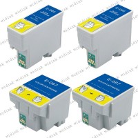 Lot de 4 Cartouches compatibles Epson T066- T067