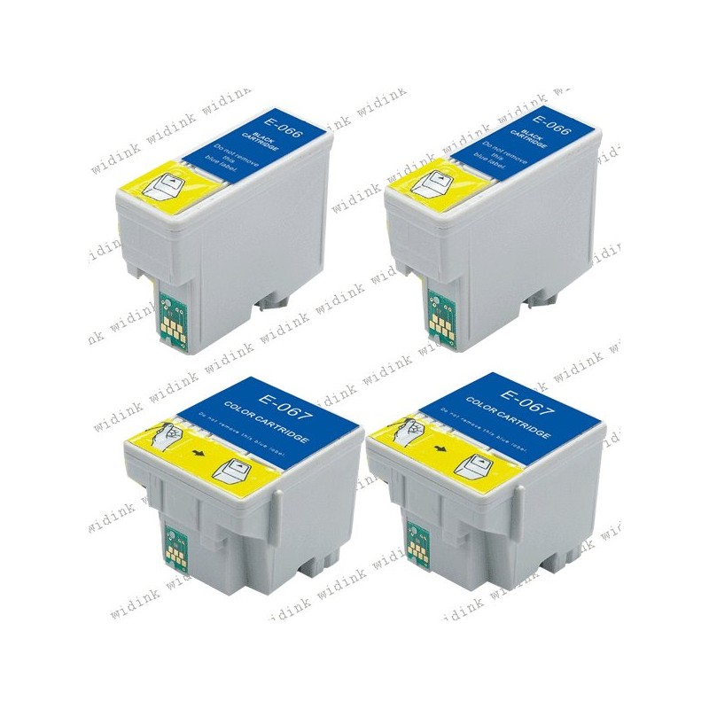 Lot de 4 Cartouches compatibles Epson T066- T067