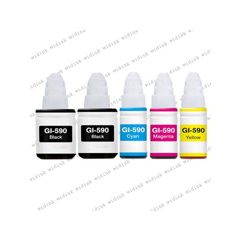 Lot de 5 Bouteilles encres compatibles Canon GI590