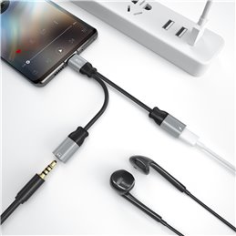 XO adaptateurr audio NBR160B USB-C to mini-jack (3,5mm) - USB-C Noir