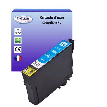 Cartouche compatible Epson T1632/T1622 (16XL)(C13T16324010/C13T16224010) - Cyan - 15ml