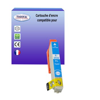 Cartouche compatible Epson T2432/T2422 (C13T24324010/C13T24224010) - Cyan - 12ml