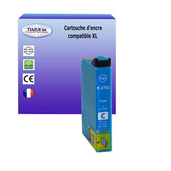 Cartouche compatible Epson T2712/T2702 (27XL)(C13T27124010/C13T27024010) - Cyan -15ml