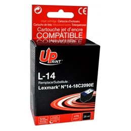 Cartouche compatible Lexmark 14 (18C2090E) - Noire - 25ml - Uprint